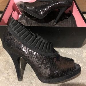 Nina - Black Sequins Heels